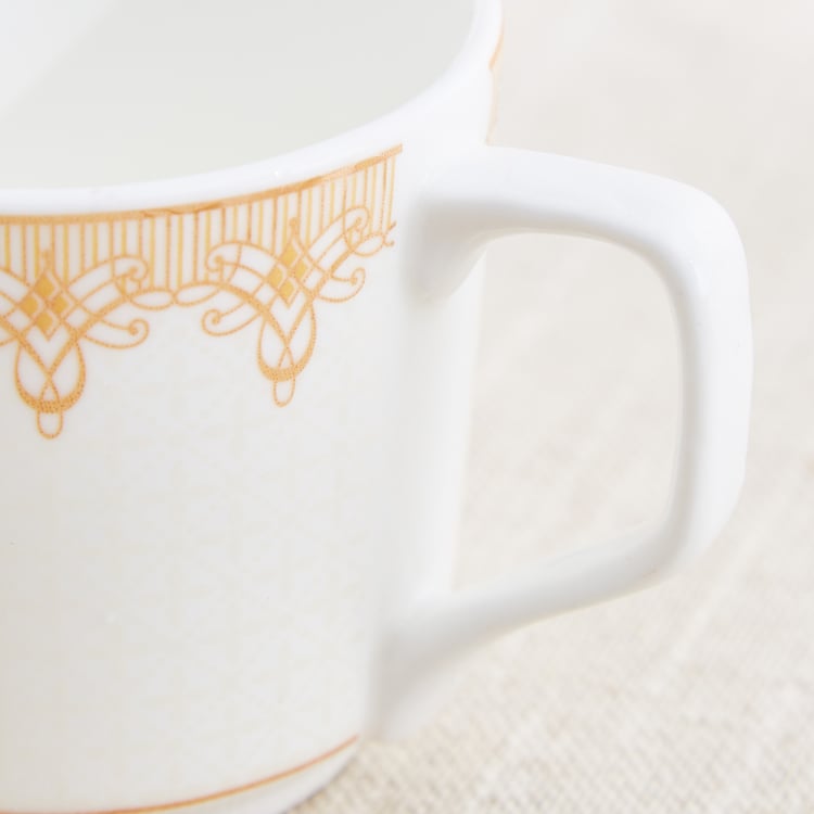Noori Swan Set of 6 Bone China Printed Cup and Saucer -190ml