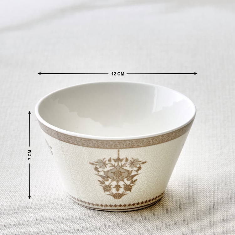 Noori Platina Set of 3 Bone China Printed Serving Bowls - 320ml