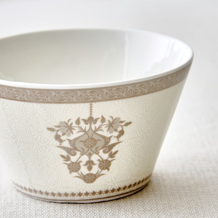 Noori Platina Set of 3 Bone China Printed Serving Bowls - 320ml