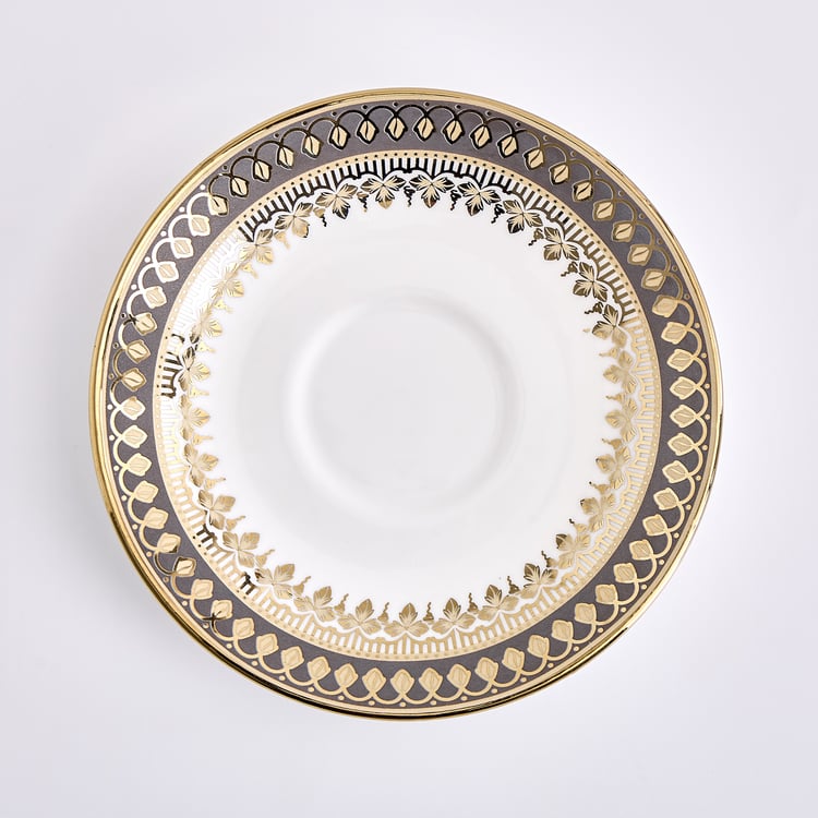 Midas Grisa Bone China Printed Cup and Saucer - 150ml