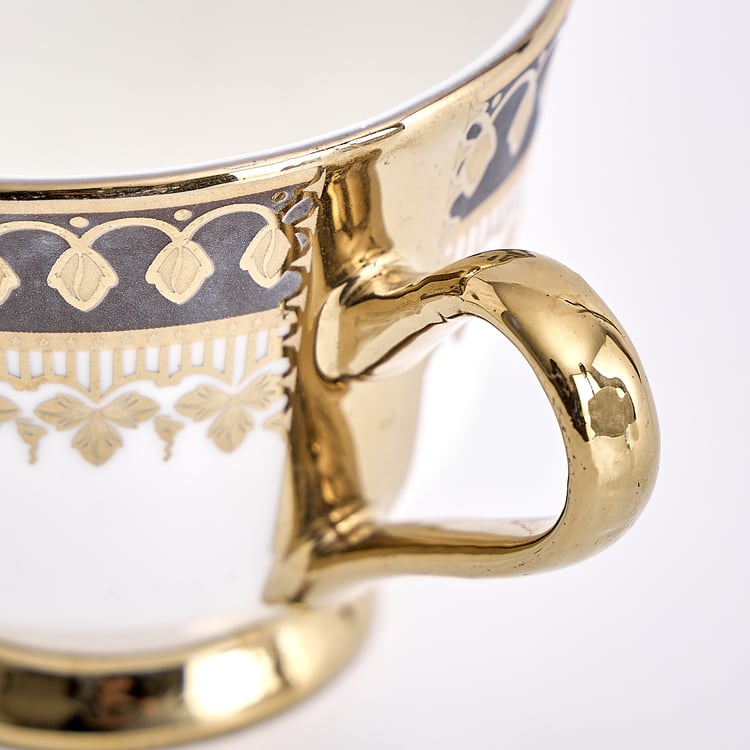 Midas Grisa Bone China Printed Cup and Saucer - 150ml