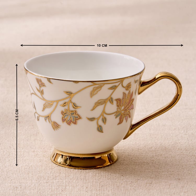 Midas Bone China Floral Print Cup and Saucer - 150ml