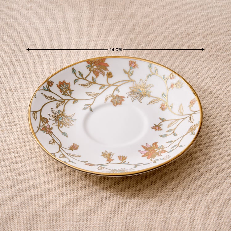 Midas Bone China Floral Print Cup and Saucer - 150ml