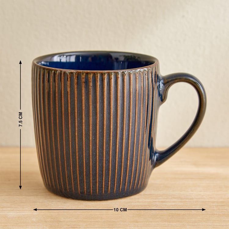 Caraway Somber Set of 6 Stoneware Coffee Mugs with Metal Stand - 220ml