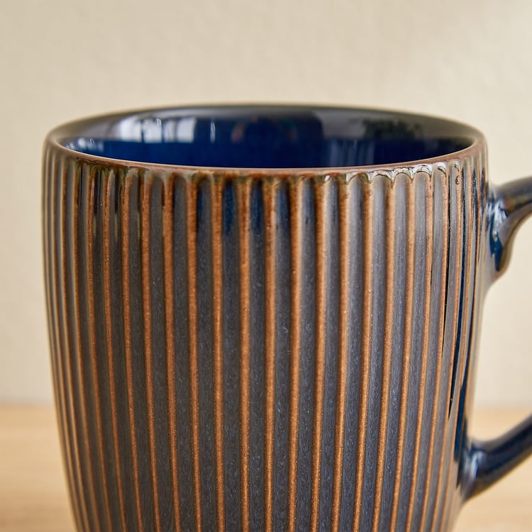 Caraway Somber Set of 6 Stoneware Coffee Mugs with Metal Stand - 220ml