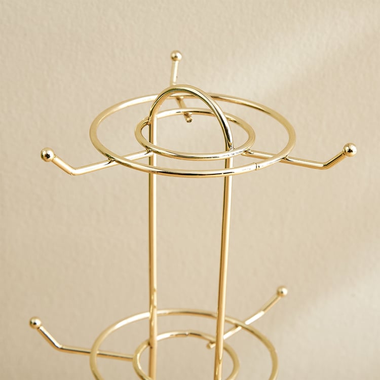 Caraway Somber Set of 6 Stoneware Coffee Mugs with Metal Stand - 220ml