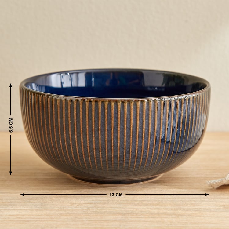Caraway Somber Set of 6 Stoneware Bowls with Metal Stand - 460ml