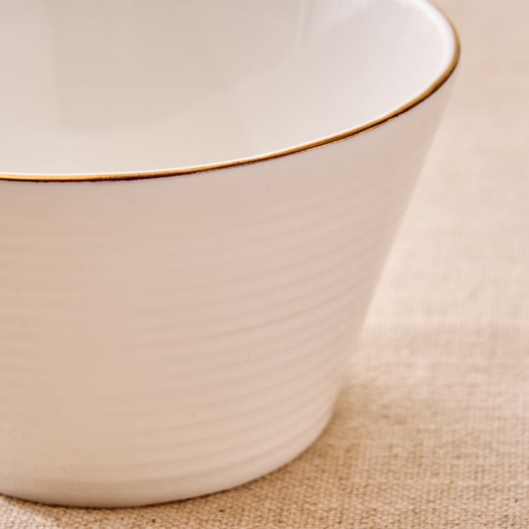 Zura Linia Set of 3 Bone China Ribbed Serving Bowl - 320ml