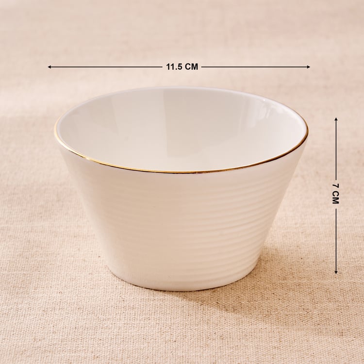 Zura Linia Set of 3 Bone China Ribbed Serving Bowl - 320ml