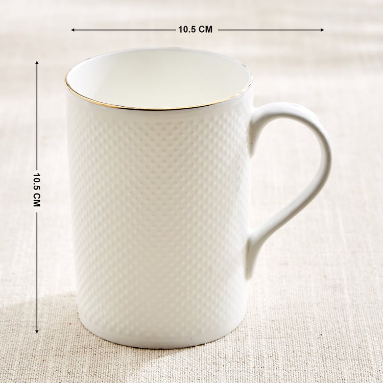 Zura Blanc Set of 4 Bone China Coffee Mugs - 330ml