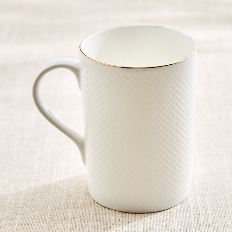 Zura Blanc Set of 4 Bone China Coffee Mugs - 330ml