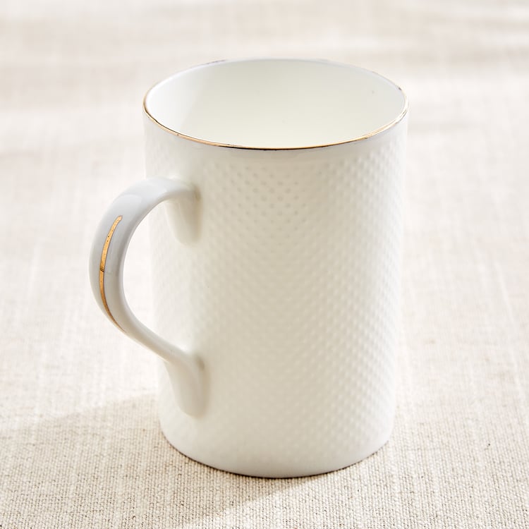 Zura Blanc Set of 4 Bone China Coffee Mugs - 330ml