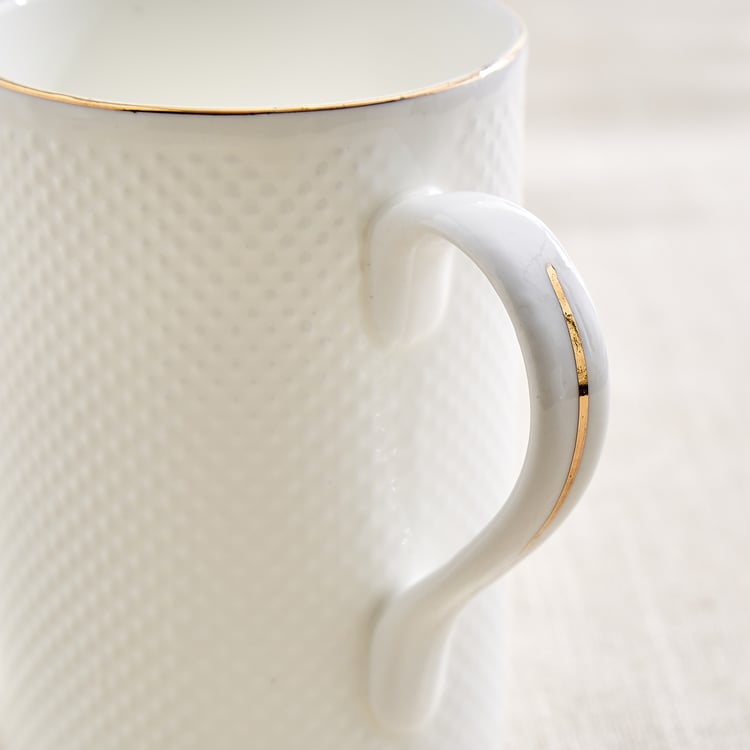 Zura Blanc Set of 4 Bone China Coffee Mugs - 330ml