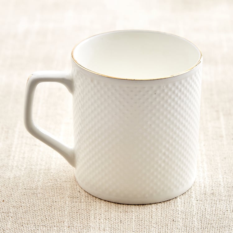 Zura Blanc Set of 6 Bone China Coffee Mugs - 220ml