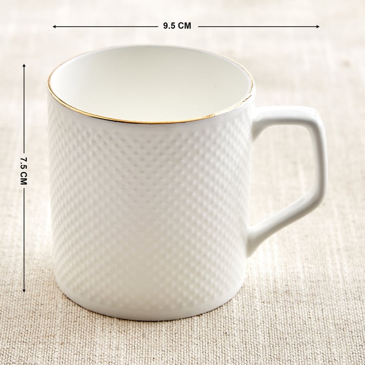 Zura Blanc Set of 6 Bone China Coffee Mugs - 220ml