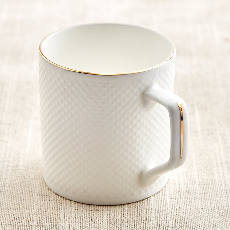 Zura Blanc Set of 6 Bone China Coffee Mugs - 220ml