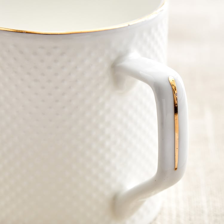 Zura Blanc Set of 6 Bone China Coffee Mugs - 220ml