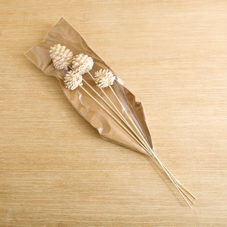 Lets Garden Nest Set of 4 Artificial Pine Fruit Stem Sticks - 54cm