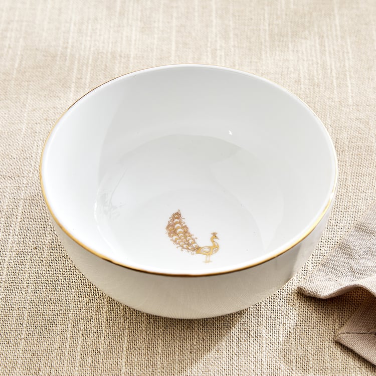 Monara Peacock Bone China Printed Cereal Bowl - 600ml