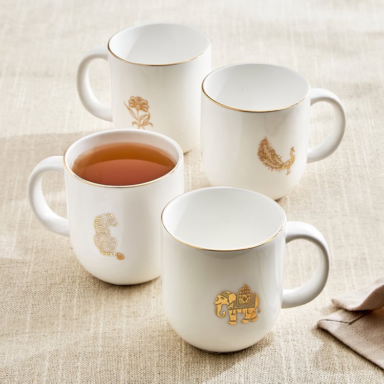 Monara Elephant Bone China Printed Coffee Mug - 240ml