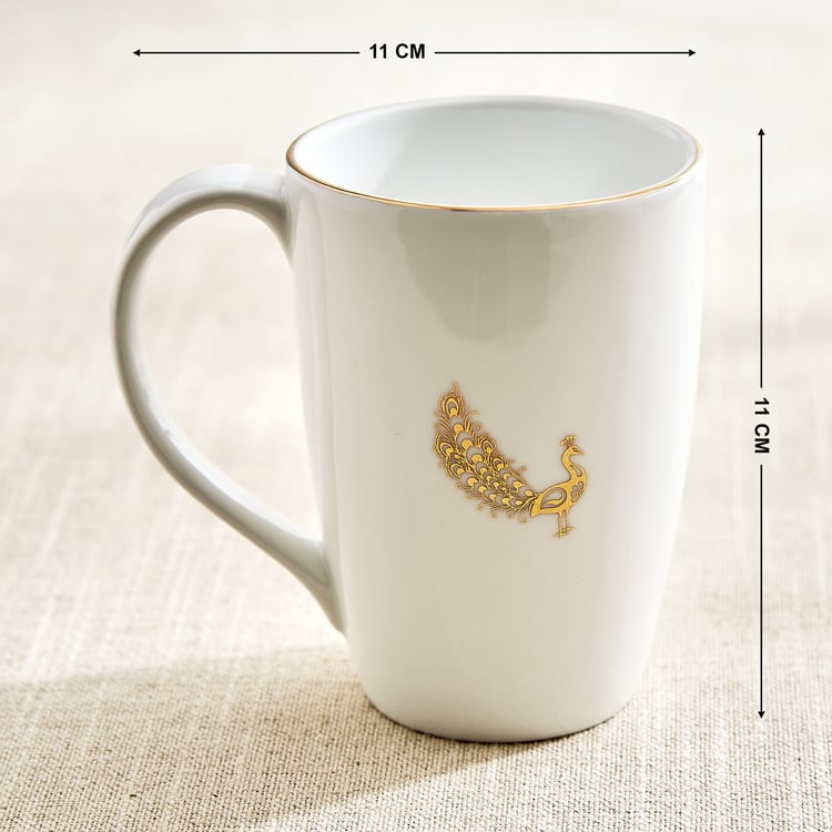 Monara Peacock Orion Bone China Printed Coffee Mug - 310ml
