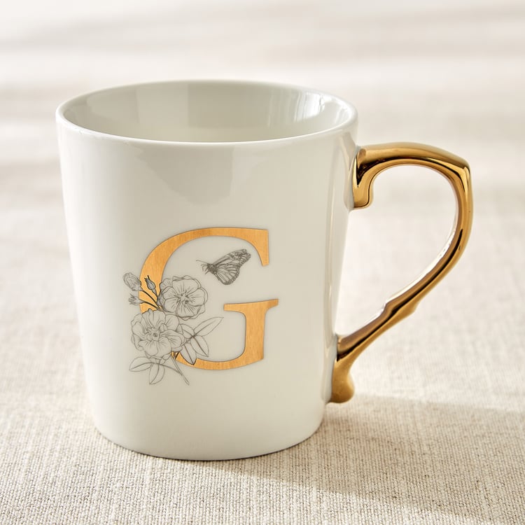 Alphaa Bone China Printed Coffee Mug - 350ml