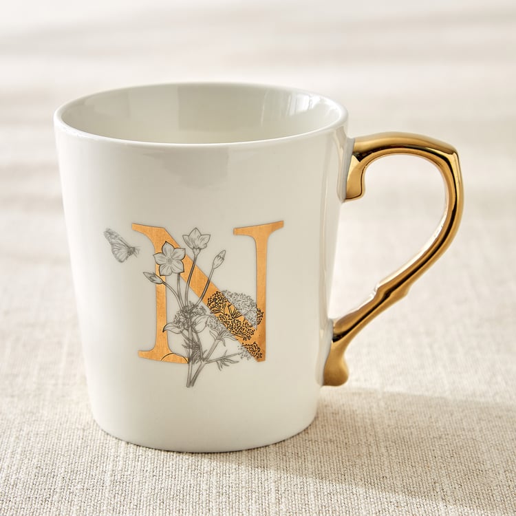 Alphaa Bone China Printed Coffee Mug - 350ml