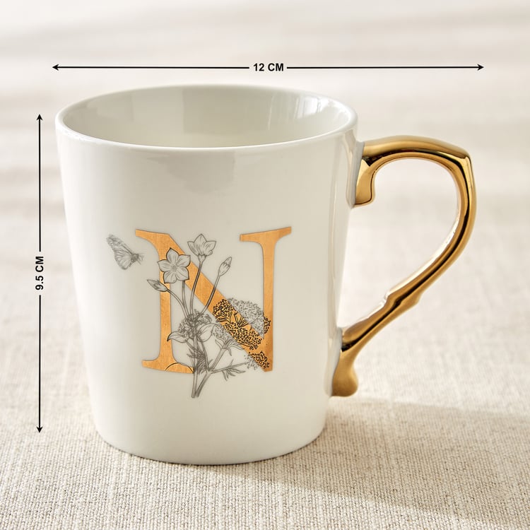 Alphaa Bone China Printed Coffee Mug - 350ml