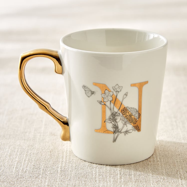 Alphaa Bone China Printed Coffee Mug - 350ml