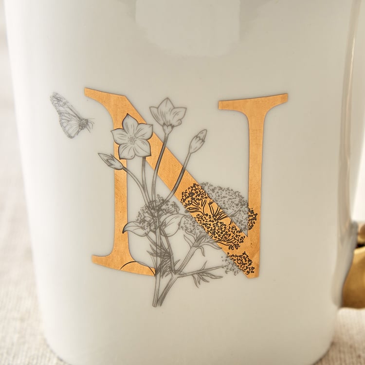 Alphaa Bone China Printed Coffee Mug - 350ml