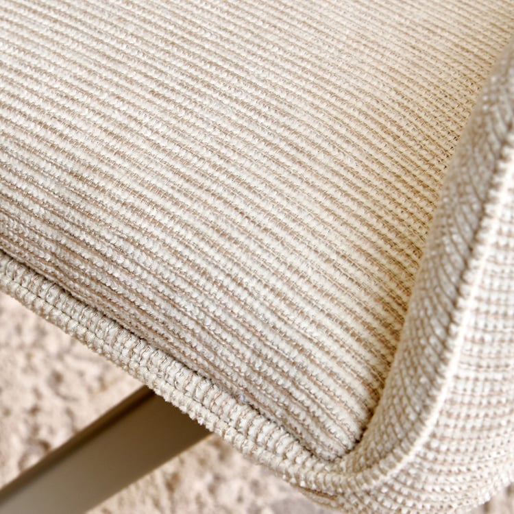 Ivory Set of 2 Fabric Swivel Dining Chairs - Beige