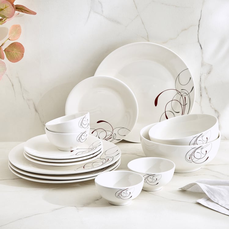 Pristine Geo 14Pcs Porcelain Dinner Set