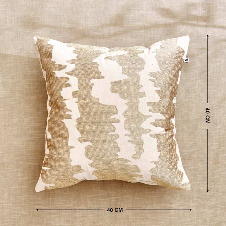 Glimmer Luxe Caden Zari Embroidered Cushion Cover - 40x40cm
