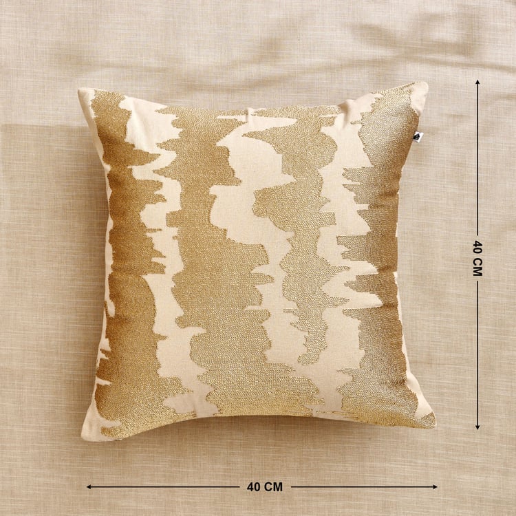 Glimmer Dusk Caden Zari Embroidered Cushion Cover - 40x40cm