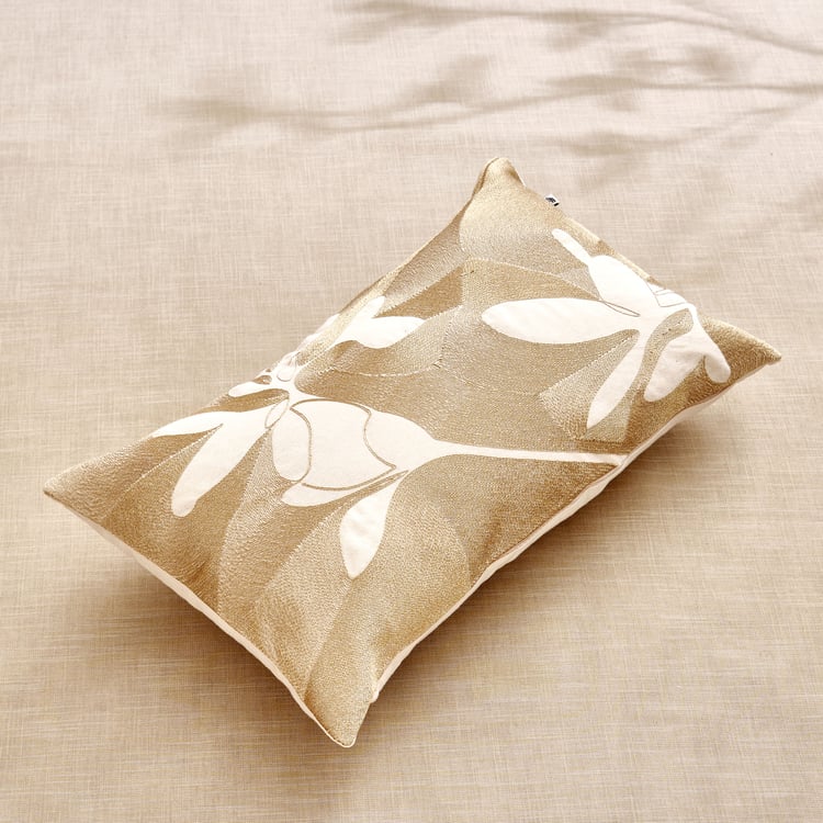 Glimmer Luxe Caden Zari Embroidered Cushion Cover - 50x30cm