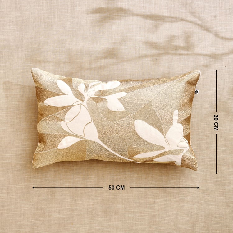 Glimmer Luxe Caden Zari Embroidered Cushion Cover - 50x30cm