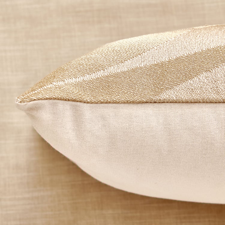 Glimmer Luxe Caden Zari Embroidered Cushion Cover - 50x30cm
