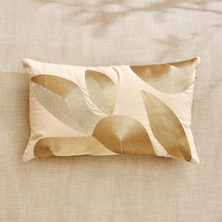Glimmer Luxe Caden Zari Embroidered Cushion Cover - 50x30cm
