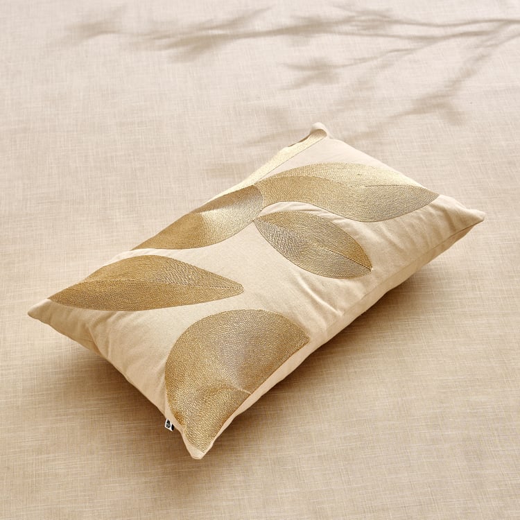 Glimmer Luxe Caden Zari Embroidered Cushion Cover - 50x30cm