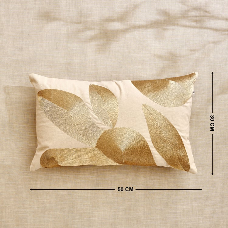 Glimmer Luxe Caden Zari Embroidered Cushion Cover - 50x30cm