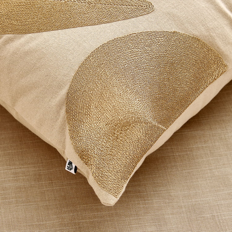 Glimmer Luxe Caden Zari Embroidered Cushion Cover - 50x30cm