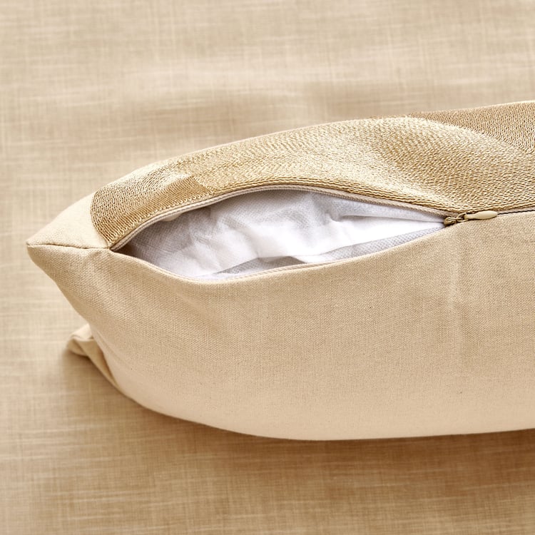 Glimmer Luxe Caden Zari Embroidered Cushion Cover - 50x30cm