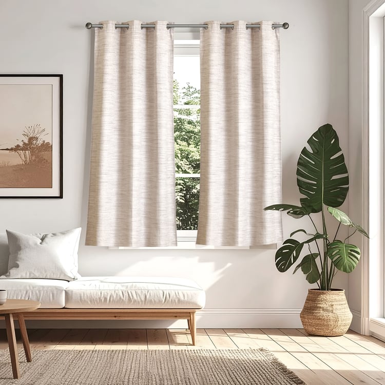 Drift Melange Set of 2 Jacquard Blackout Window Curtains - 5ft
