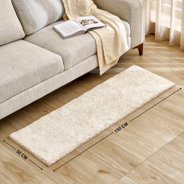 Quartz Shinning Shaggy Carpet with Canvas Backing - 150x50cm
