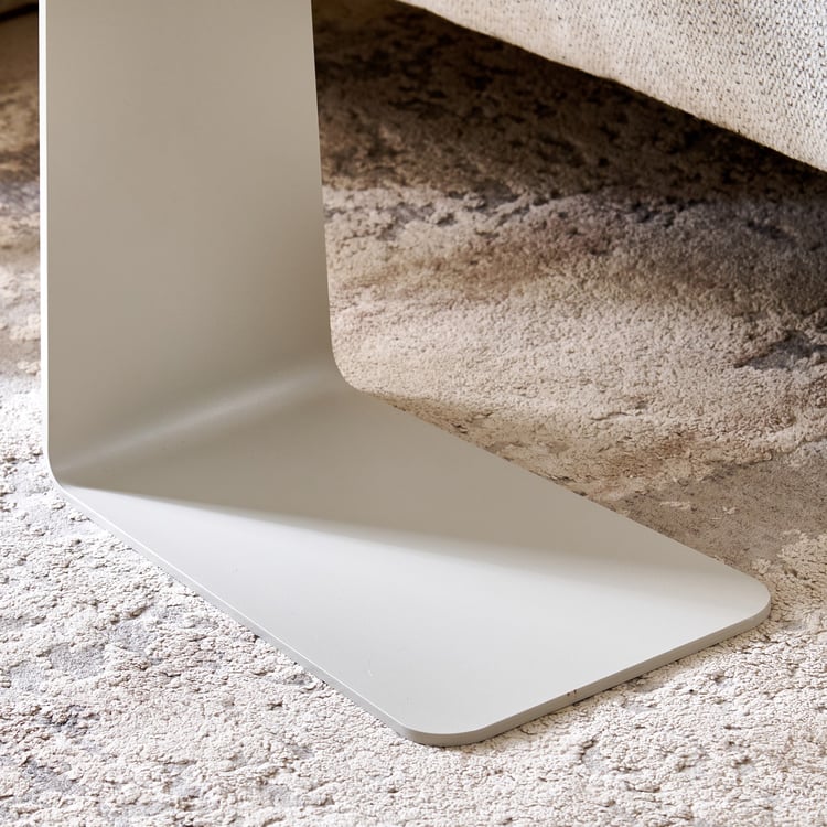 Ivory Ceramic Top C End Table - Beige