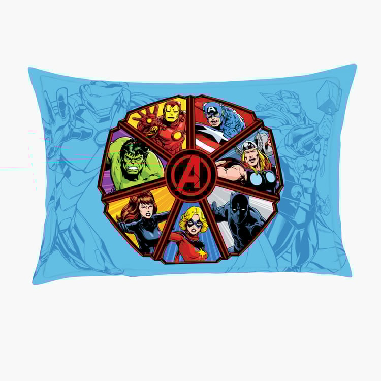 SPACES Kids Cotton 180TC Avengers Print 3Pcs Queen Bedsheet
