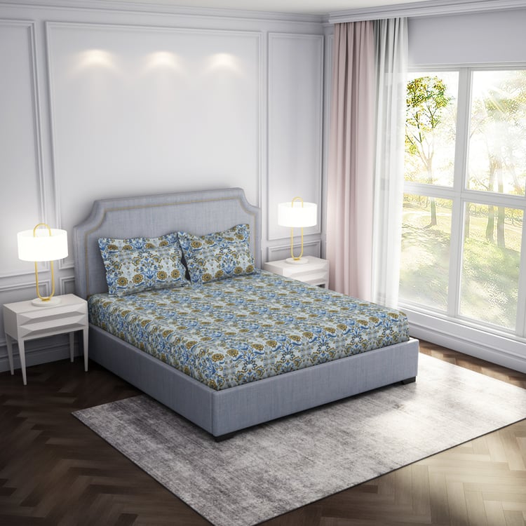 SPACES Adore Microfiber 105TC Floral Print 3Pcs Queen Bedsheet Set