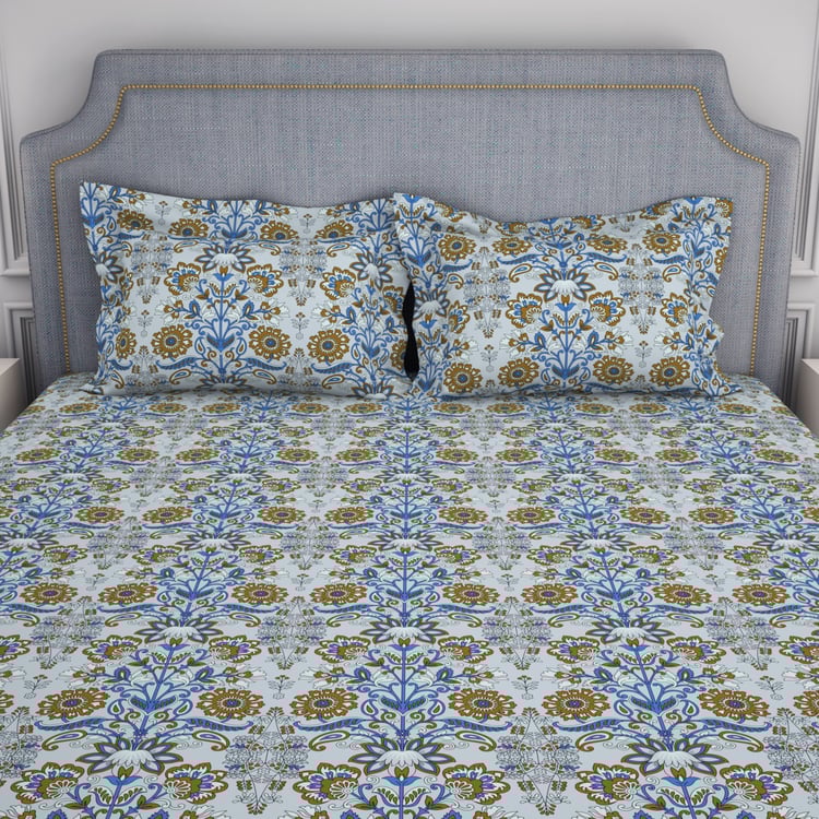 SPACES Adore Microfiber 105TC Floral Print 3Pcs Queen Bedsheet Set