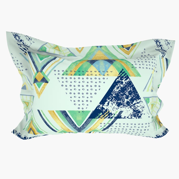 SPACES Adore Microfiber 105TC Geometric Print 3Pcs Queen Bedsheet Set