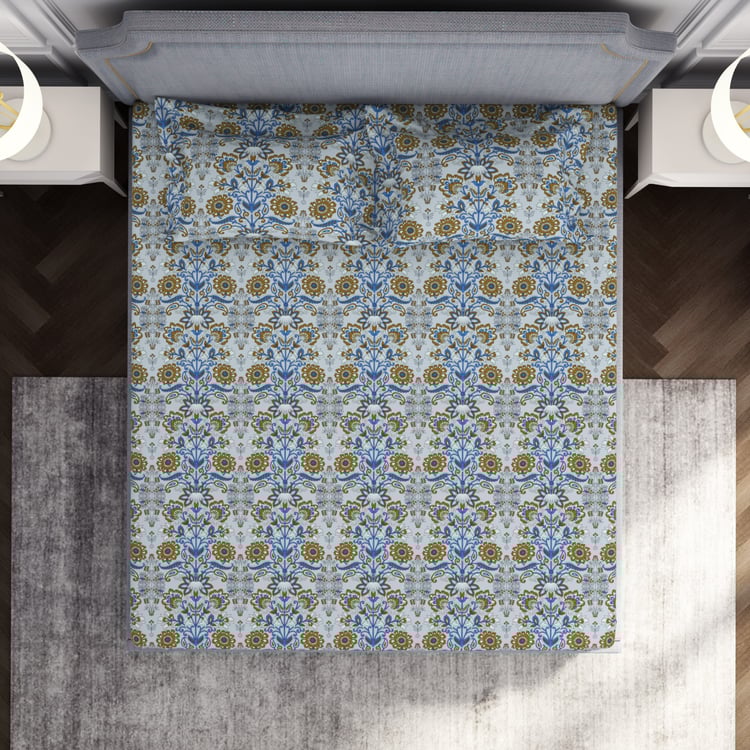 SPACES Adore Microfiber 105TC Floral Print 3Pcs Queen Bedsheet Set